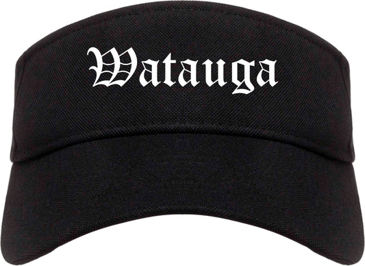 Watauga Texas TX Old English Mens Visor Cap Hat Black