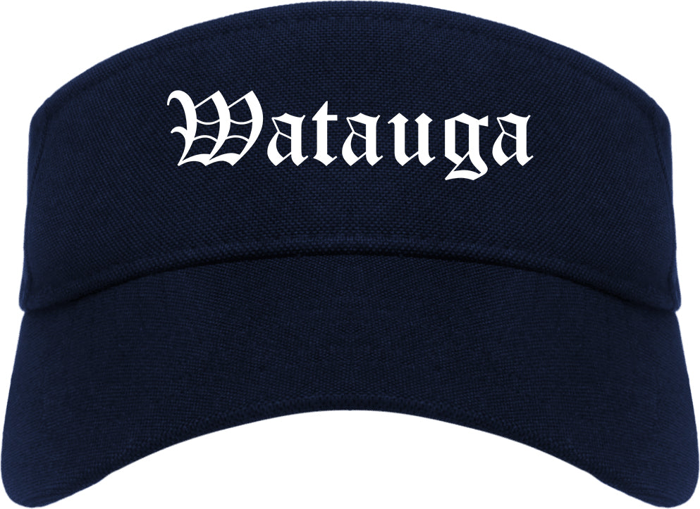 Watauga Texas TX Old English Mens Visor Cap Hat Navy Blue