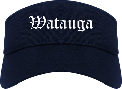Watauga Texas TX Old English Mens Visor Cap Hat Navy Blue