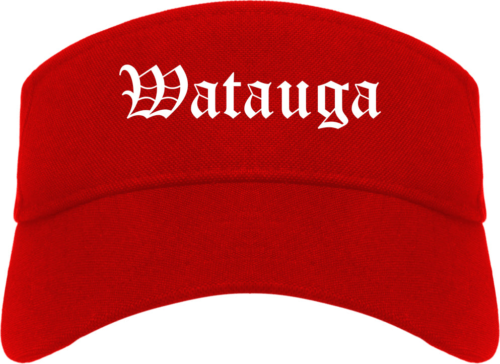 Watauga Texas TX Old English Mens Visor Cap Hat Red