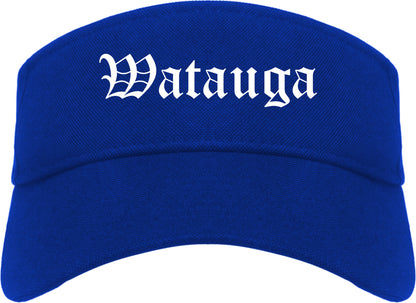 Watauga Texas TX Old English Mens Visor Cap Hat Royal Blue