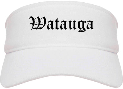 Watauga Texas TX Old English Mens Visor Cap Hat White
