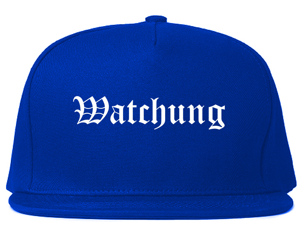 Watchung New Jersey NJ Old English Mens Snapback Hat Royal Blue