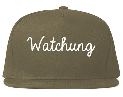 Watchung New Jersey NJ Script Mens Snapback Hat Grey
