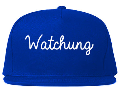 Watchung New Jersey NJ Script Mens Snapback Hat Royal Blue