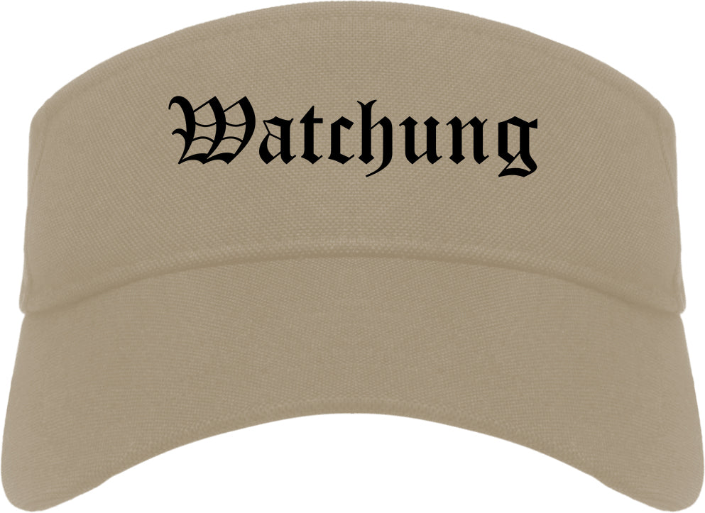 Watchung New Jersey NJ Old English Mens Visor Cap Hat Khaki