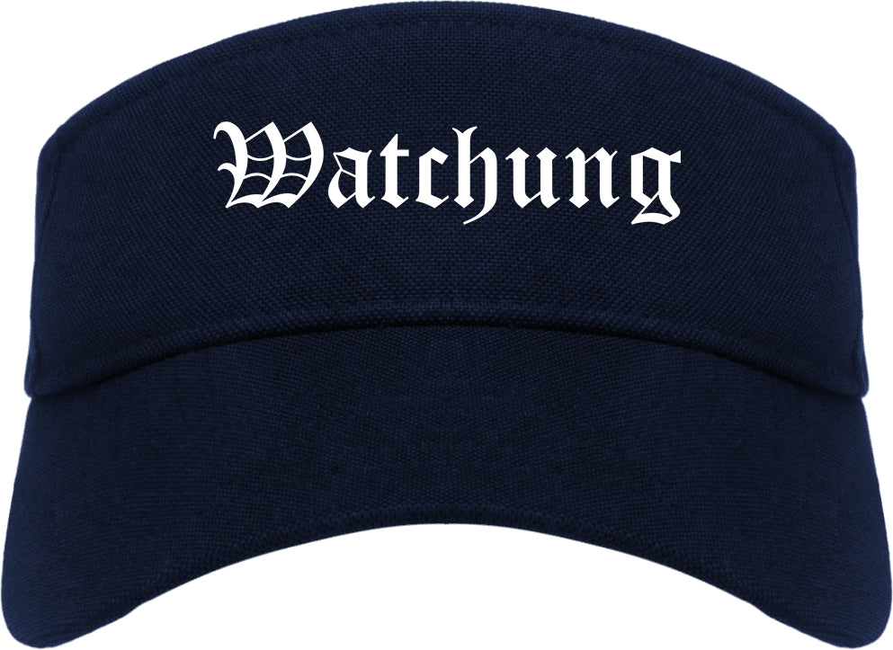 Watchung New Jersey NJ Old English Mens Visor Cap Hat Navy Blue