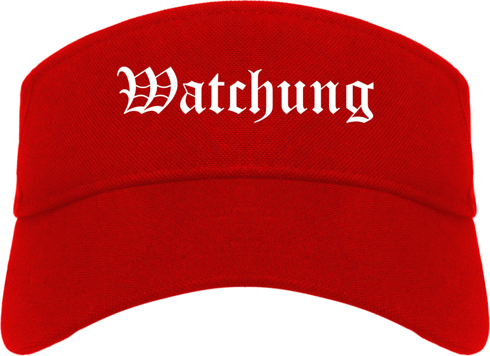 Watchung New Jersey NJ Old English Mens Visor Cap Hat Red