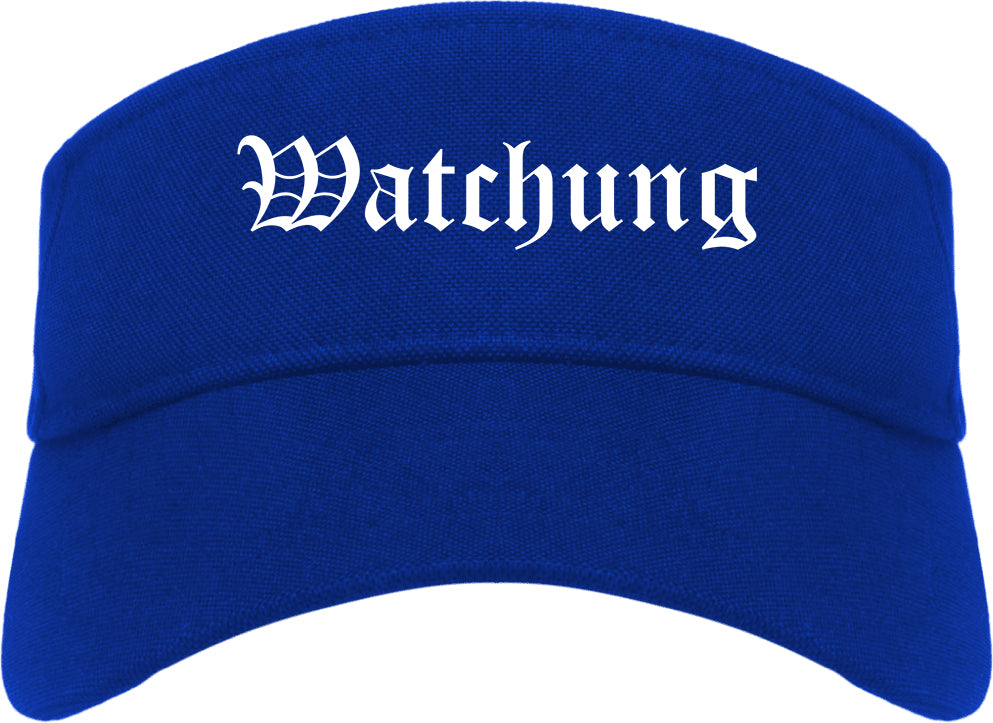 Watchung New Jersey NJ Old English Mens Visor Cap Hat Royal Blue