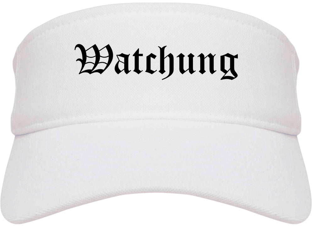 Watchung New Jersey NJ Old English Mens Visor Cap Hat White
