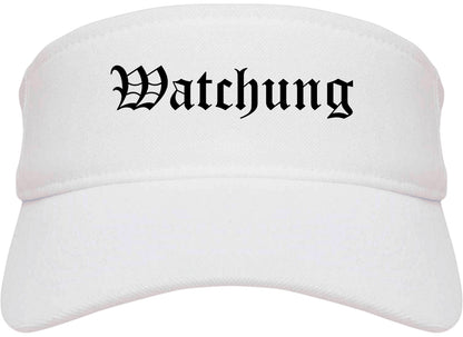 Watchung New Jersey NJ Old English Mens Visor Cap Hat White