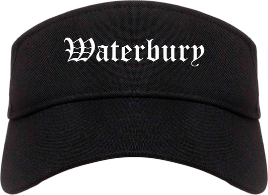 Waterbury Connecticut CT Old English Mens Visor Cap Hat Black