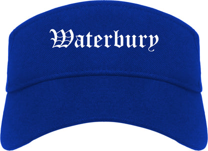 Waterbury Connecticut CT Old English Mens Visor Cap Hat Royal Blue