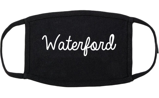 Waterford Wisconsin WI Script Cotton Face Mask Black