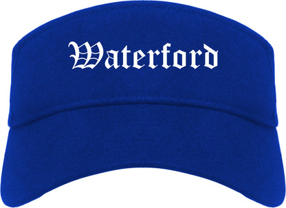 Waterford Wisconsin WI Old English Mens Visor Cap Hat Royal Blue