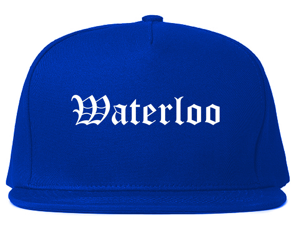 Waterloo Illinois IL Old English Mens Snapback Hat Royal Blue