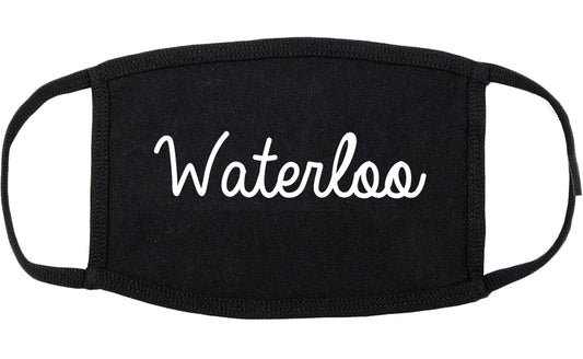 Waterloo Illinois IL Script Cotton Face Mask Black