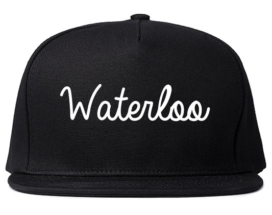 Waterloo Illinois IL Script Mens Snapback Hat Black