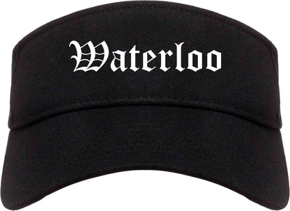 Waterloo Illinois IL Old English Mens Visor Cap Hat Black