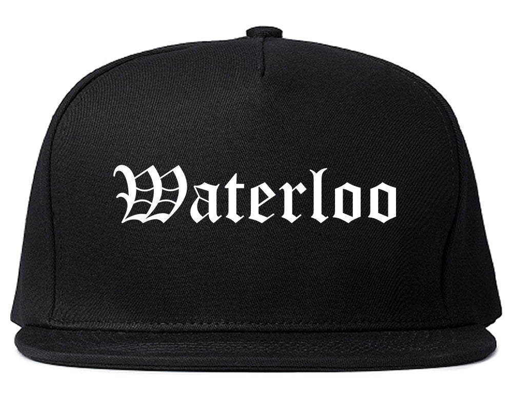 Waterloo Iowa IA Old English Mens Snapback Hat Black