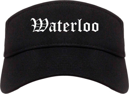 Waterloo Iowa IA Old English Mens Visor Cap Hat Black