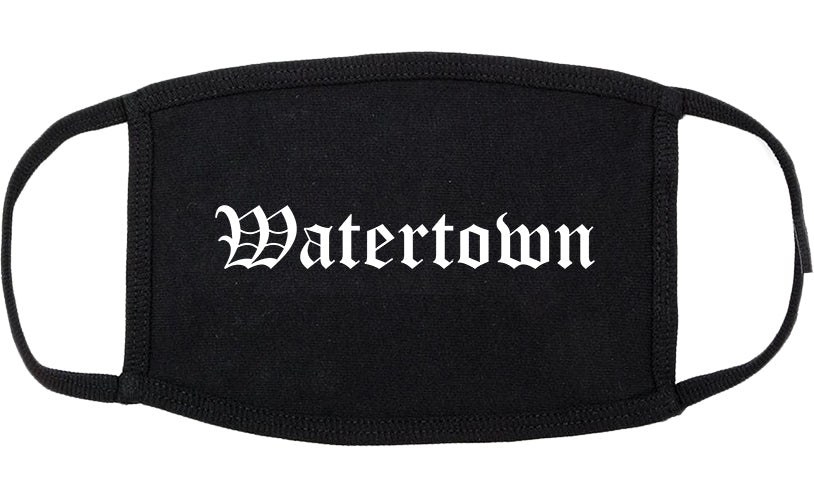 Watertown Massachusetts MA Old English Cotton Face Mask Black