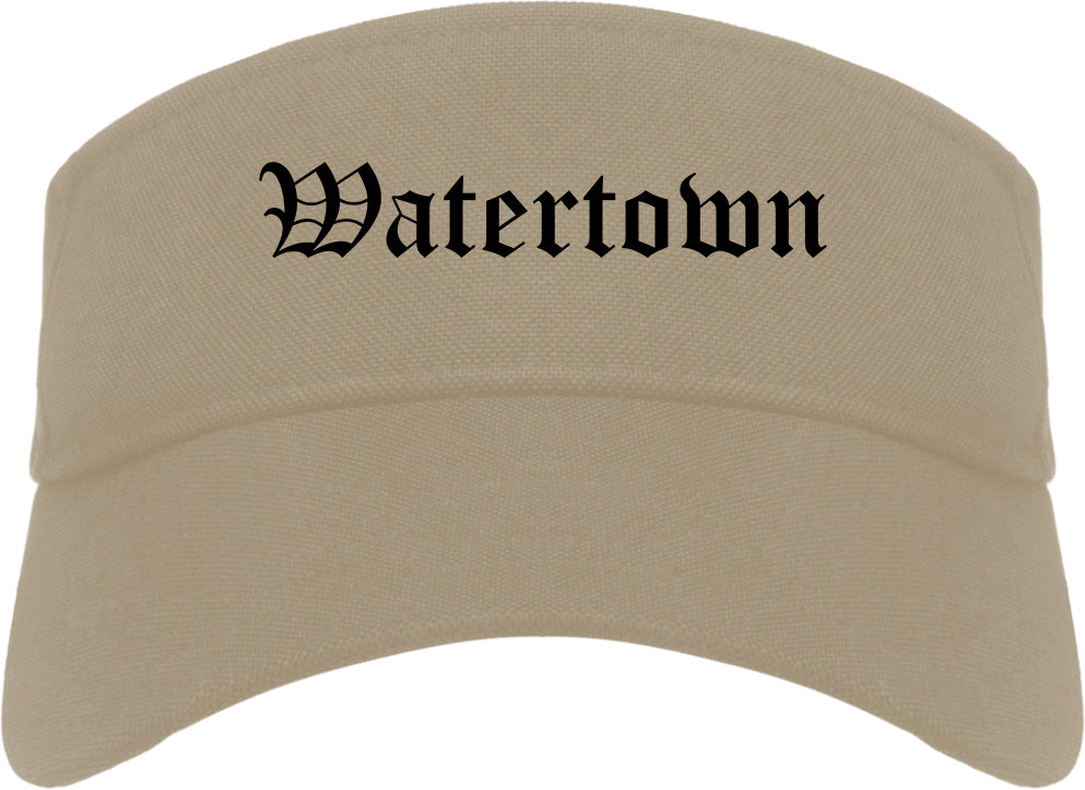 Watertown New York NY Old English Mens Visor Cap Hat Khaki