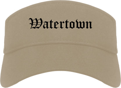Watertown New York NY Old English Mens Visor Cap Hat Khaki