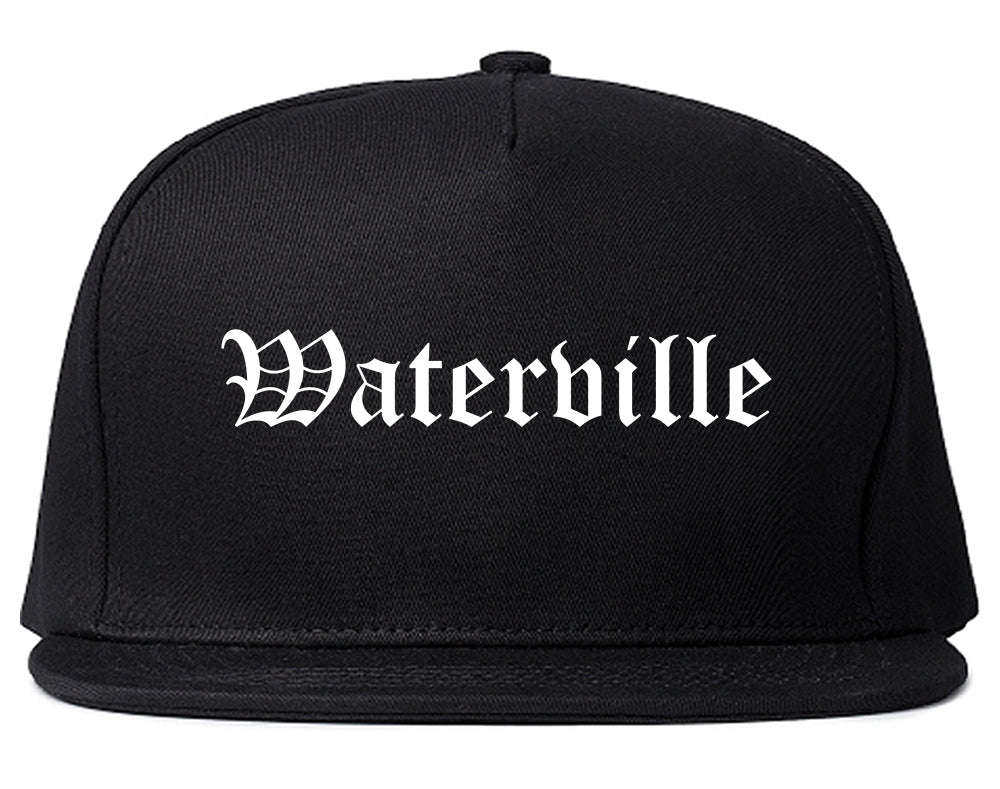 Waterville Maine ME Old English Mens Snapback Hat Black