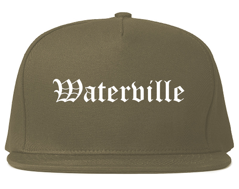 Waterville Maine ME Old English Mens Snapback Hat Grey