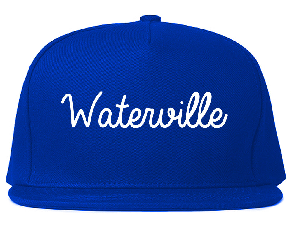 Waterville Ohio OH Script Mens Snapback Hat Royal Blue