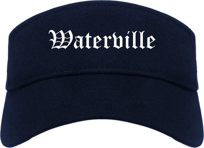 Waterville Ohio OH Old English Mens Visor Cap Hat Navy Blue