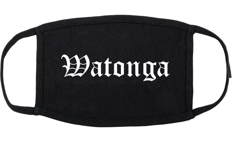 Watonga Oklahoma OK Old English Cotton Face Mask Black