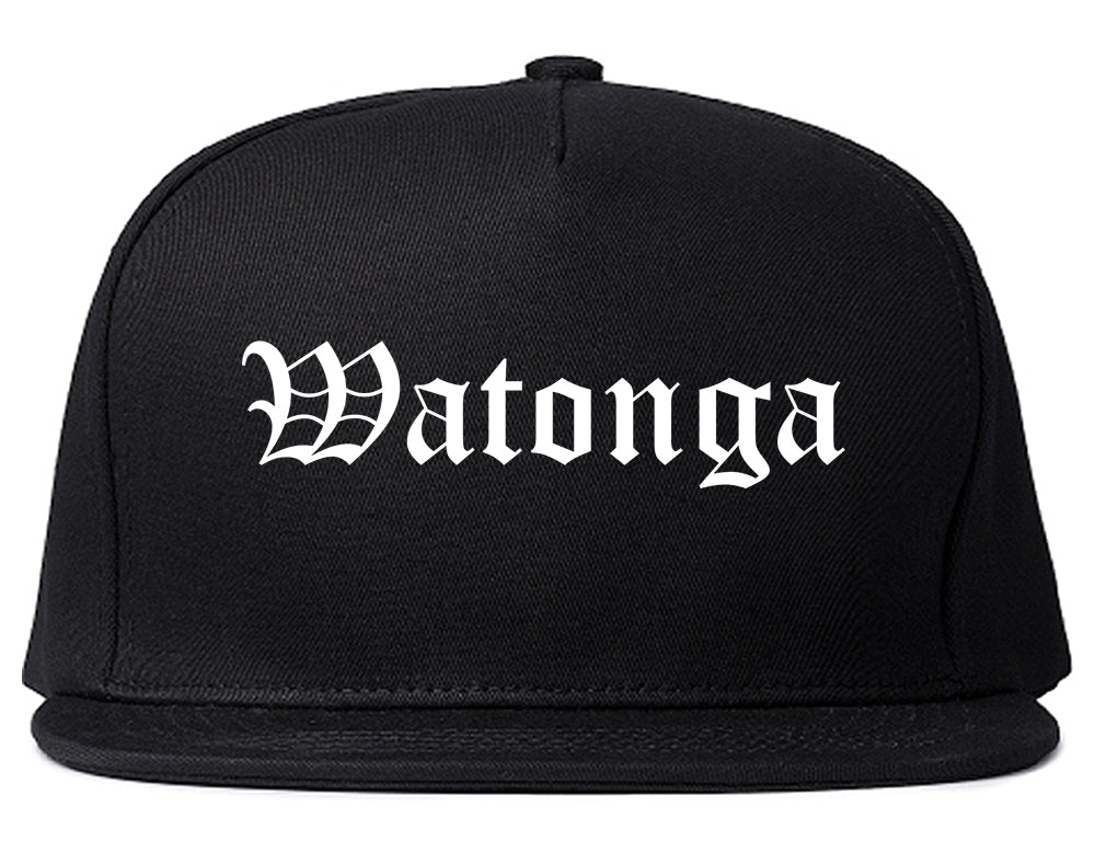 Watonga Oklahoma OK Old English Mens Snapback Hat Black