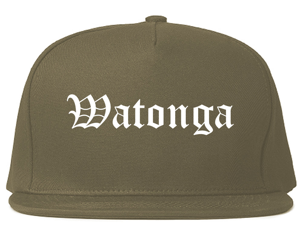 Watonga Oklahoma OK Old English Mens Snapback Hat Grey
