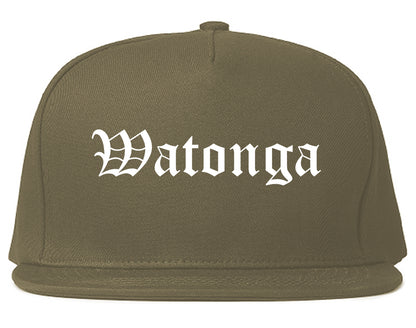 Watonga Oklahoma OK Old English Mens Snapback Hat Grey