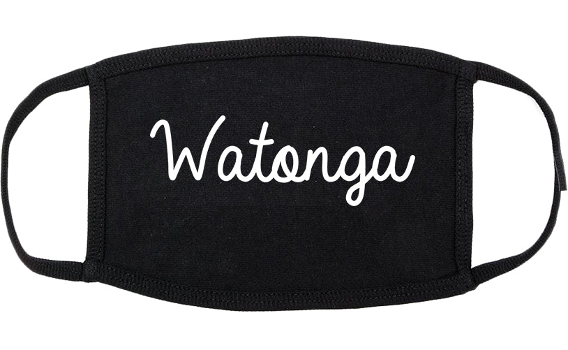 Watonga Oklahoma OK Script Cotton Face Mask Black
