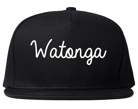 Watonga Oklahoma OK Script Mens Snapback Hat Black