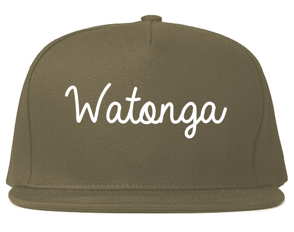 Watonga Oklahoma OK Script Mens Snapback Hat Grey