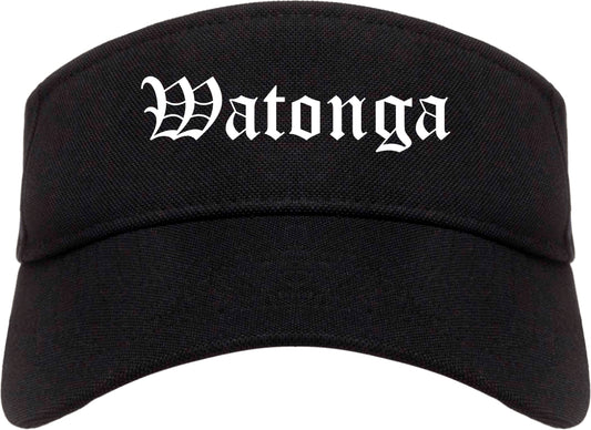 Watonga Oklahoma OK Old English Mens Visor Cap Hat Black