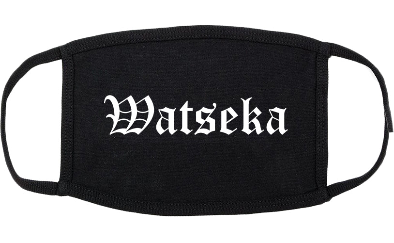 Watseka Illinois IL Old English Cotton Face Mask Black