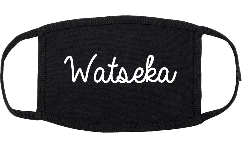 Watseka Illinois IL Script Cotton Face Mask Black
