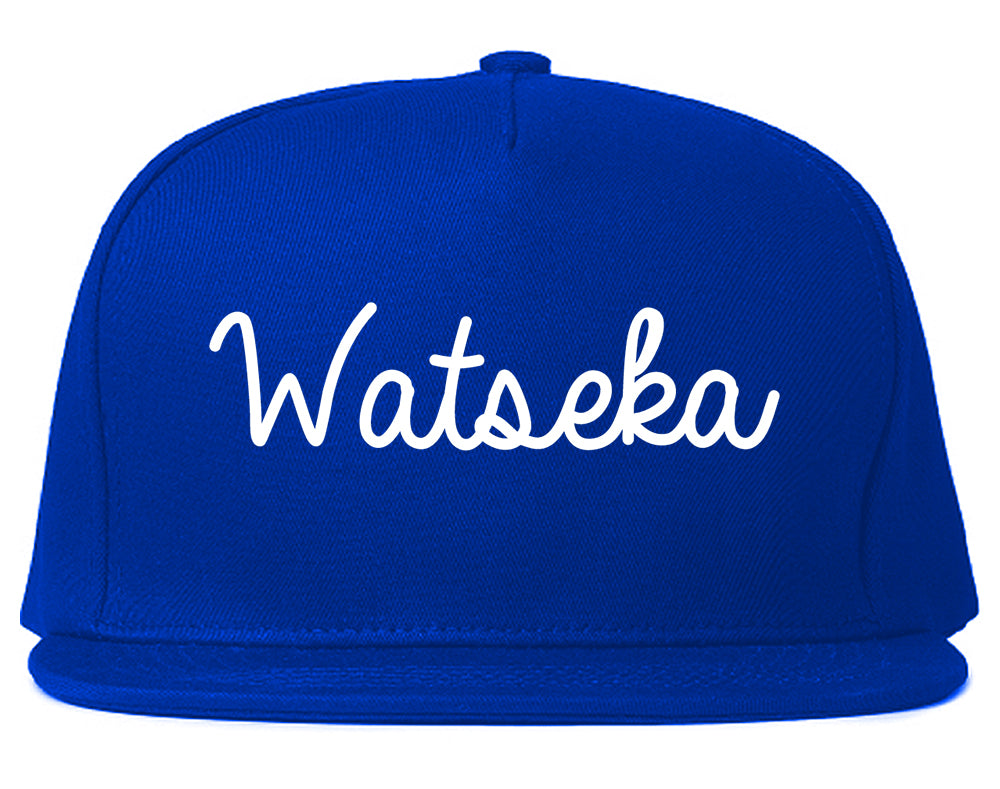 Watseka Illinois IL Script Mens Snapback Hat Royal Blue