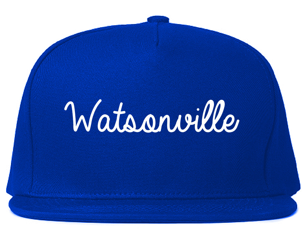 Watsonville California CA Script Mens Snapback Hat Royal Blue