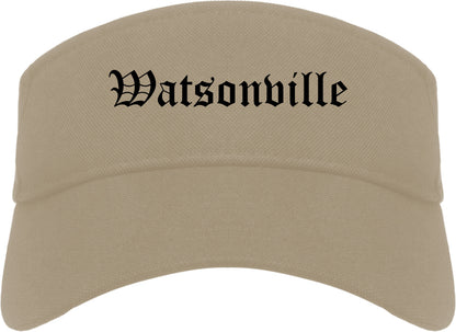 Watsonville California CA Old English Mens Visor Cap Hat Khaki
