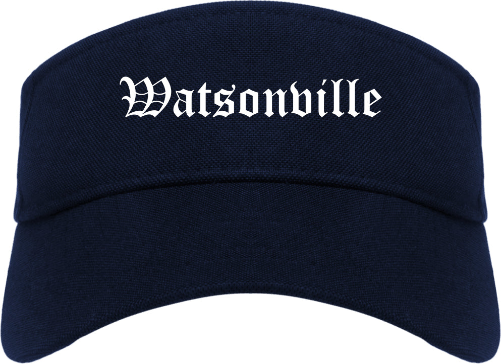 Watsonville California CA Old English Mens Visor Cap Hat Navy Blue