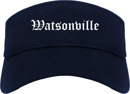 Watsonville California CA Old English Mens Visor Cap Hat Navy Blue