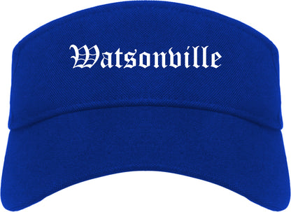 Watsonville California CA Old English Mens Visor Cap Hat Royal Blue