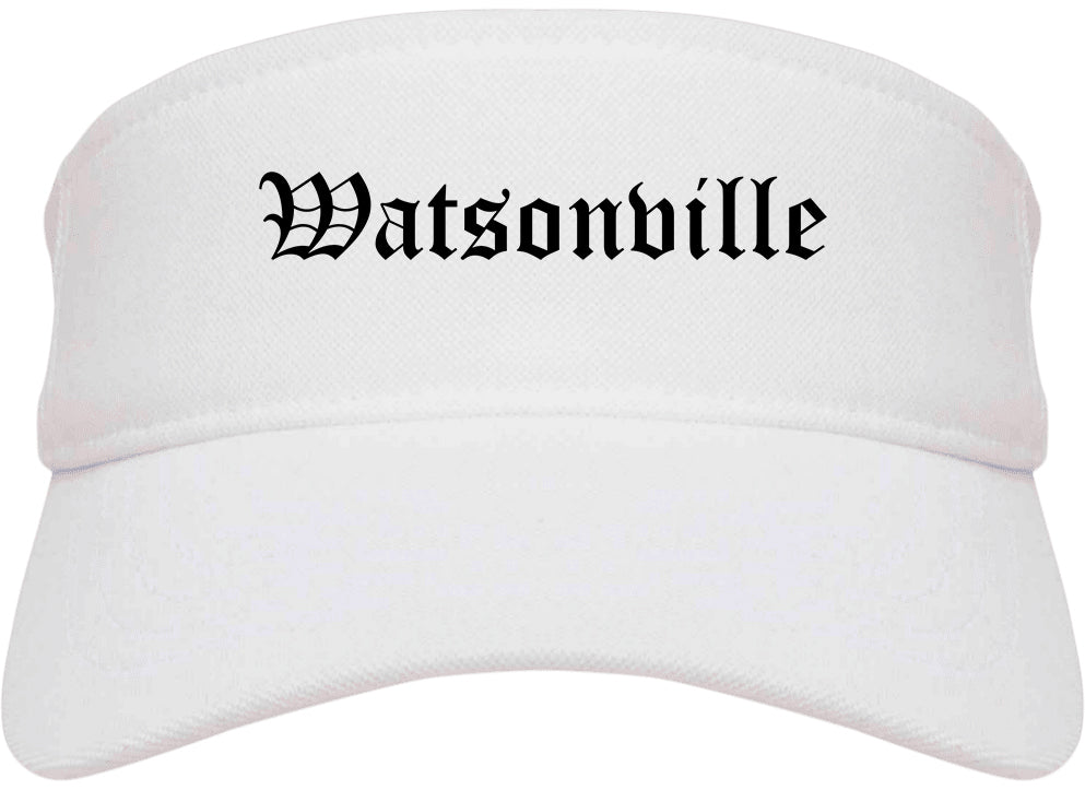 Watsonville California CA Old English Mens Visor Cap Hat White