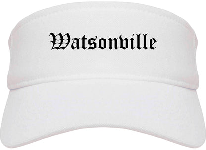 Watsonville California CA Old English Mens Visor Cap Hat White